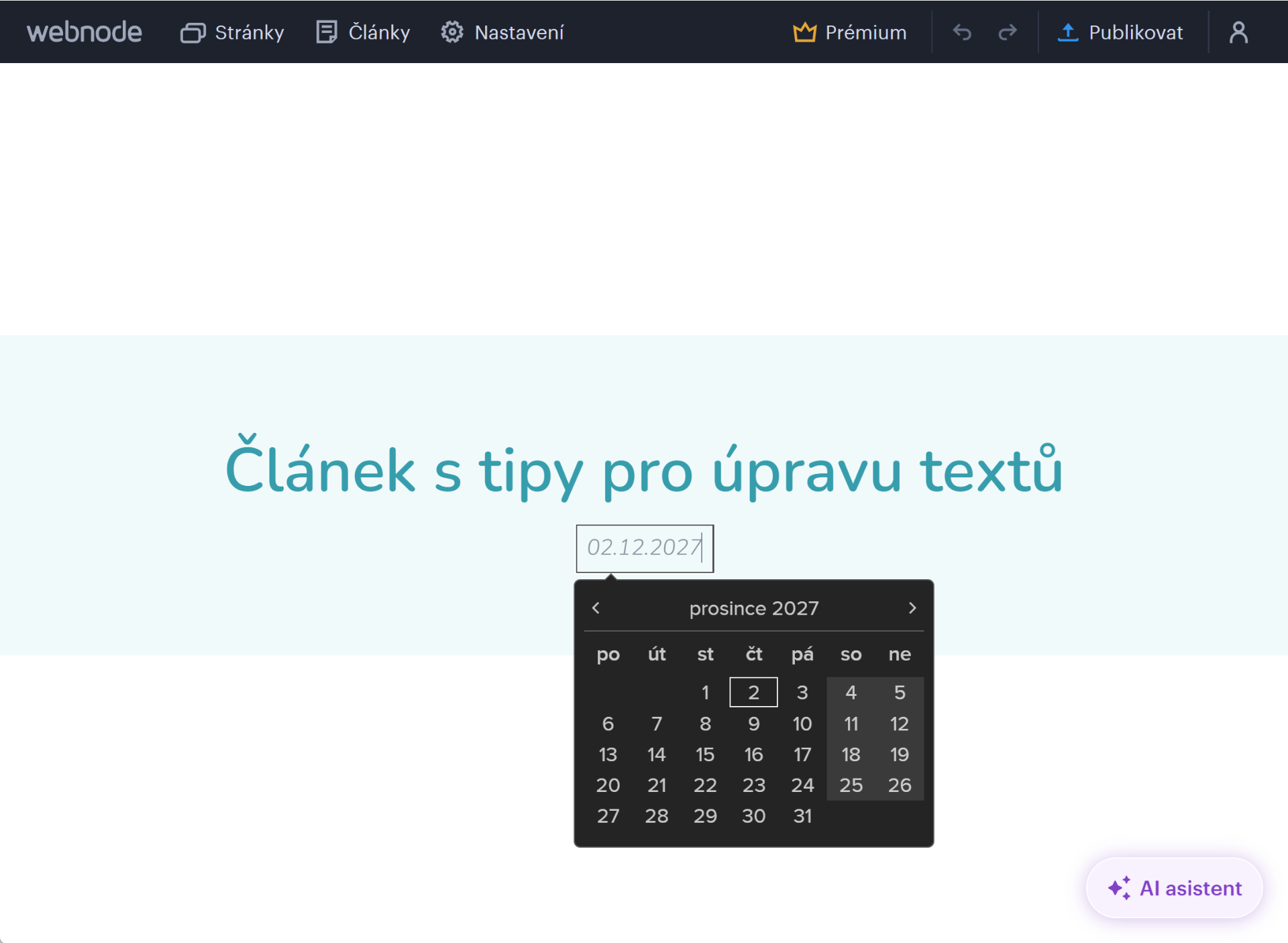 Jak upravit datum publikace článku